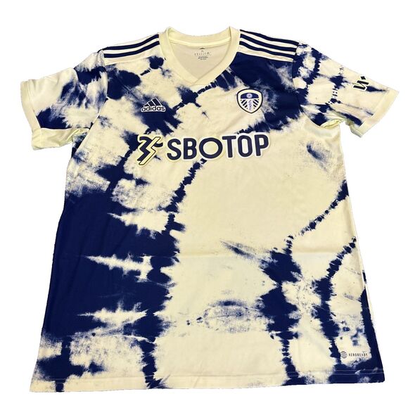 MENS XL LEEDS UNITED AWAY FOOTBALL SHIRT SOCCER JERSEY ADIDAS Tye Dye - Picture 1 of 12